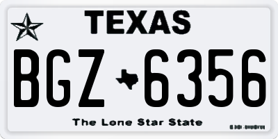 TX license plate BGZ6356