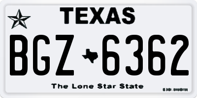 TX license plate BGZ6362