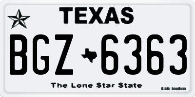 TX license plate BGZ6363