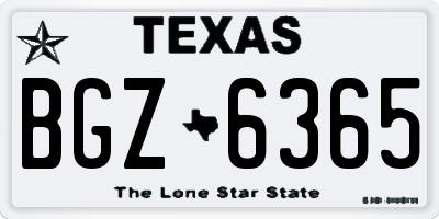TX license plate BGZ6365
