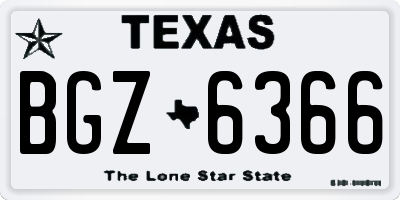 TX license plate BGZ6366