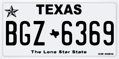 TX license plate BGZ6369