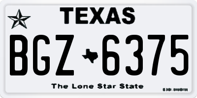 TX license plate BGZ6375