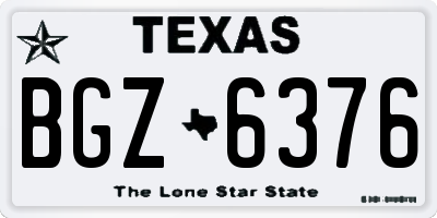 TX license plate BGZ6376