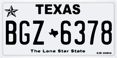 TX license plate BGZ6378