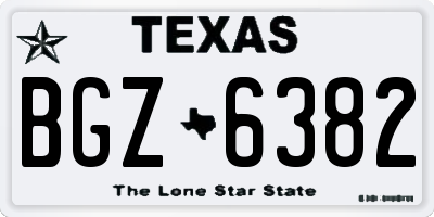 TX license plate BGZ6382