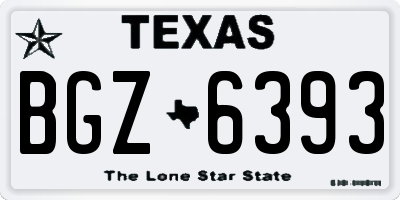 TX license plate BGZ6393