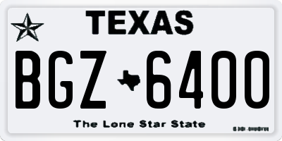 TX license plate BGZ6400