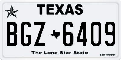 TX license plate BGZ6409