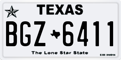TX license plate BGZ6411