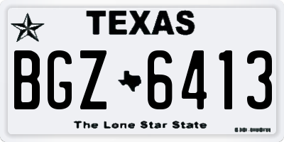 TX license plate BGZ6413