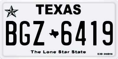 TX license plate BGZ6419