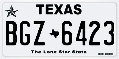 TX license plate BGZ6423