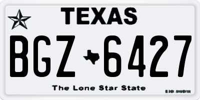 TX license plate BGZ6427