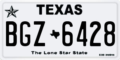 TX license plate BGZ6428