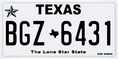 TX license plate BGZ6431