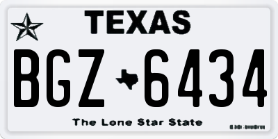 TX license plate BGZ6434