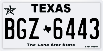 TX license plate BGZ6443