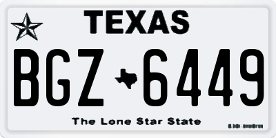 TX license plate BGZ6449