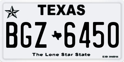 TX license plate BGZ6450