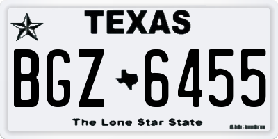 TX license plate BGZ6455