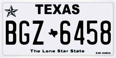 TX license plate BGZ6458