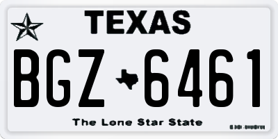 TX license plate BGZ6461
