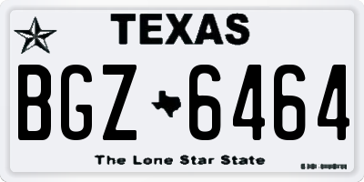 TX license plate BGZ6464