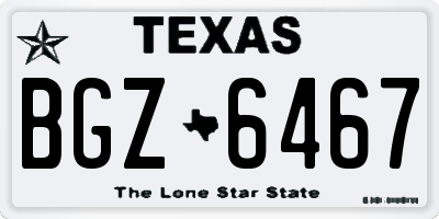 TX license plate BGZ6467