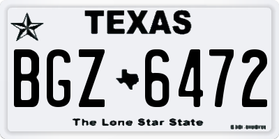 TX license plate BGZ6472