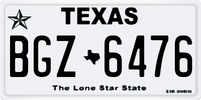 TX license plate BGZ6476
