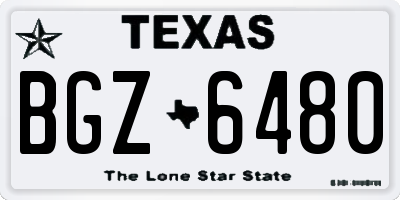 TX license plate BGZ6480