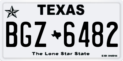 TX license plate BGZ6482