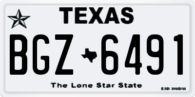 TX license plate BGZ6491