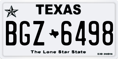 TX license plate BGZ6498