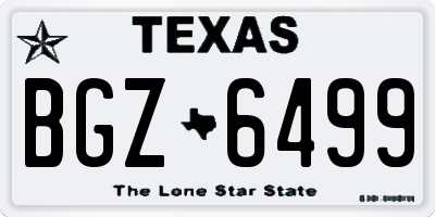 TX license plate BGZ6499
