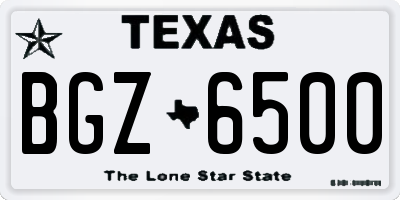 TX license plate BGZ6500