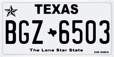 TX license plate BGZ6503
