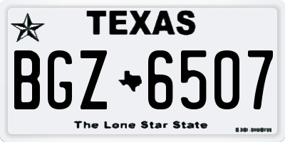 TX license plate BGZ6507