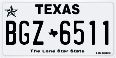 TX license plate BGZ6511