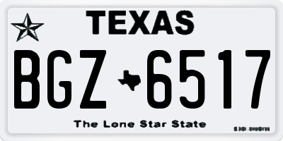 TX license plate BGZ6517