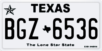 TX license plate BGZ6536