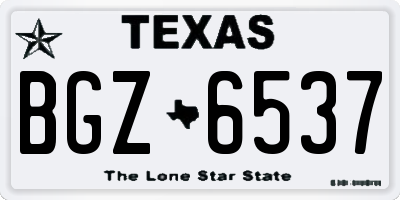 TX license plate BGZ6537