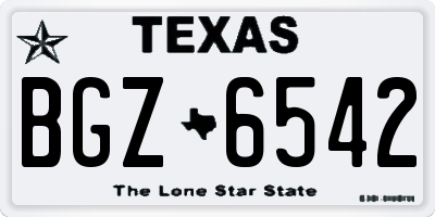 TX license plate BGZ6542