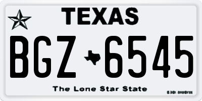TX license plate BGZ6545
