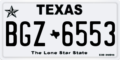 TX license plate BGZ6553