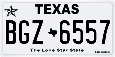 TX license plate BGZ6557