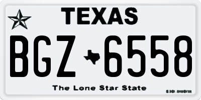 TX license plate BGZ6558
