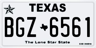 TX license plate BGZ6561
