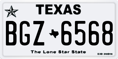 TX license plate BGZ6568